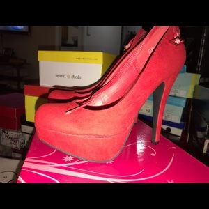 2 for $10 Red Platform Heels